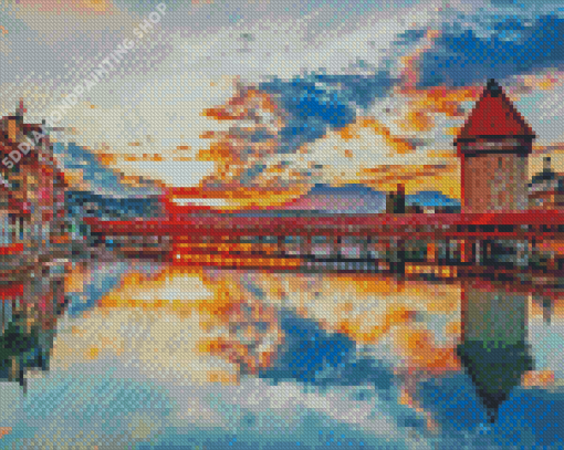 Lake Lucerne At Sunset Diamond Paintings