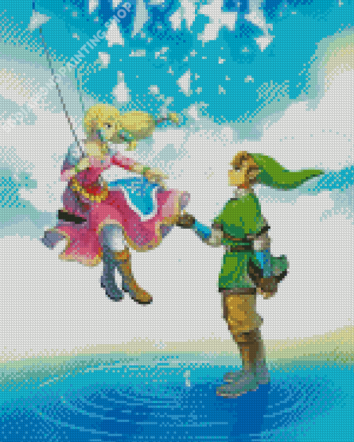 Legend Of Zelda Link And Princess Zelda Diamond Paintings