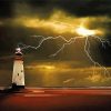 Lighthouse With Lightning Bolt Diamond Painting