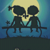 Little Couple Silhouette Moonlight Diamond Painting