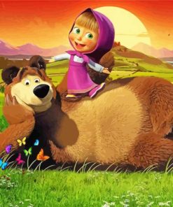 Masha And The Bear Characters Diamond Painting