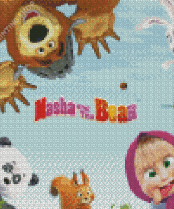 Masha And The Bear Poster Diamond Painting