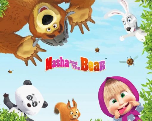 Masha And The Bear Poster Diamond Painting