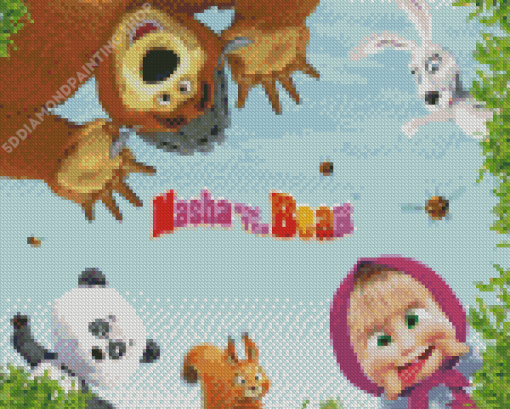 Masha And The Bear Poster Diamond Painting