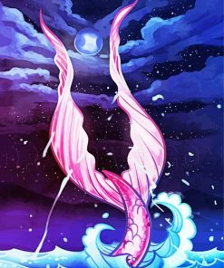 Mermaid Tail At Night Art Diamond Painting