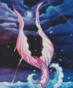 Mermaid Tail At Night Art Diamond Painting