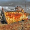 Old Rusty Abandoned Boat Diamond Painting