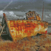 Old Rusty Abandoned Boat Diamond Painting