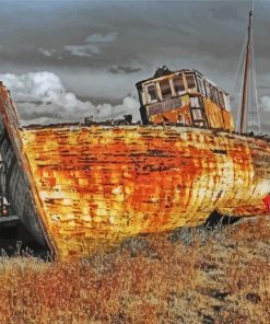 Old Rusty Abandoned Boat Diamond Painting