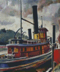 Old Towboat Art Diamond Paintings