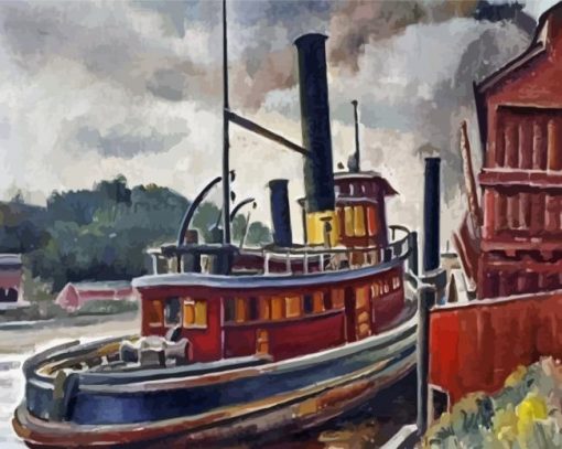 Old Towboat Art Diamond Paintings