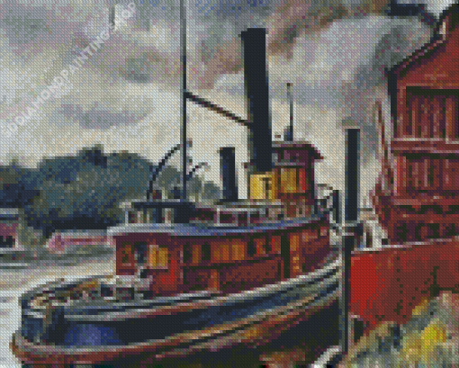 Old Towboat Art Diamond Paintings