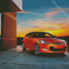 Orange Hyundai Veloster With Sunset Diamond Paintings