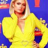 Paris Hilton In Yellow Dress Diamond Paintings