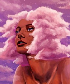 Pink Cloud Girl Diamond Painting