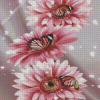 Pink Sunflowers And Butterflies Diamond Painting