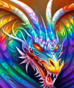 Rainbow Dragon Head Diamond Paintings