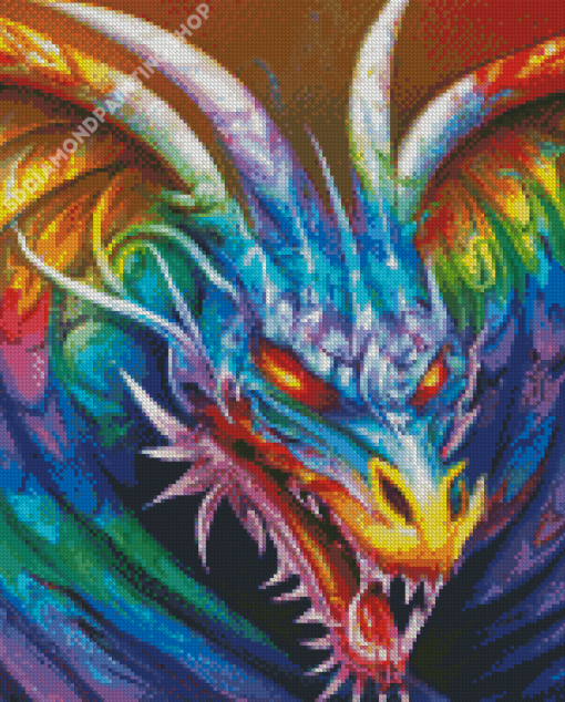 Rainbow Dragon Head Diamond Paintings