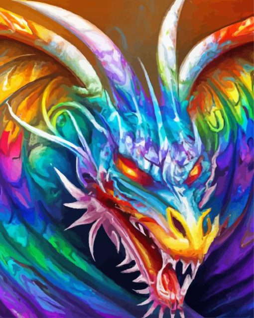 Rainbow Dragon Head Diamond Paintings