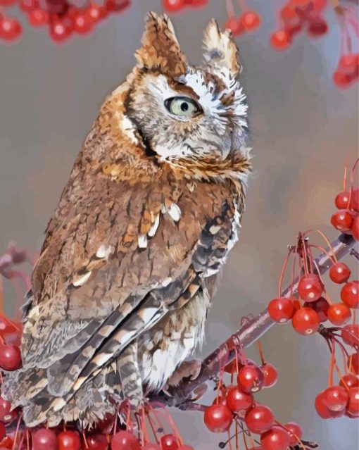 Red Eastern Screech Owl Diamond Paintings