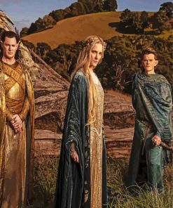 Rings Of Power Galadriel With Elrond And Gil Galad Diamond Paintings