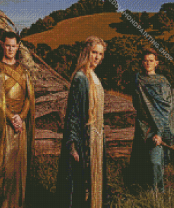 Rings Of Power Galadriel With Elrond And Gil Galad Diamond Paintings