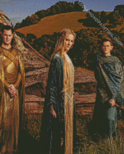 Rings Of Power Galadriel With Elrond And Gil Galad Diamond Paintings