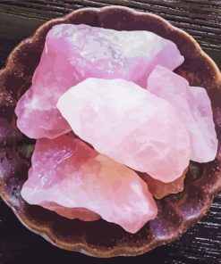 Rose Quartz In Bowl Diamond Paintings