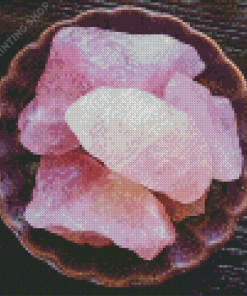 Rose Quartz In Bowl Diamond Paintings