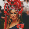 Sarah Jessica Parker With Headdress Diamond Painting