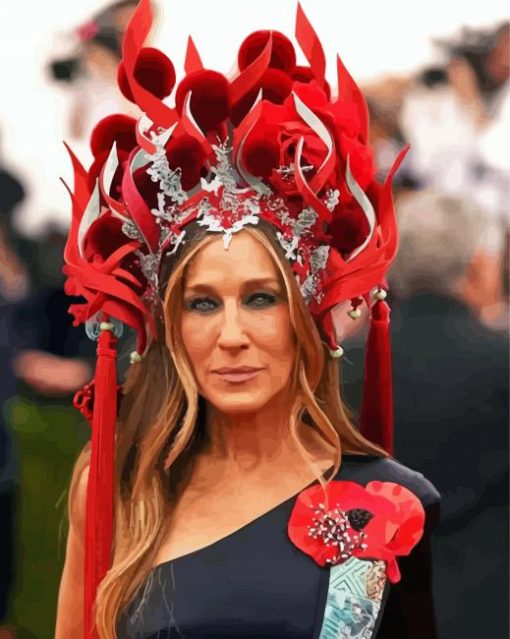 Sarah Jessica Parker With Headdress Diamond Painting