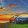 Saturn Sky Car With Sunset Diamond Paintings