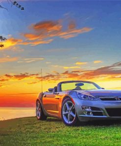 Saturn Sky Car With Sunset Diamond Paintings