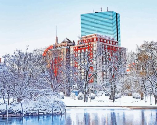 Snow Winter Boston Diamond Paintings