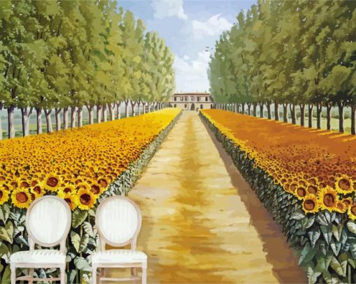 Sunflower Landscape Diamond Paintings