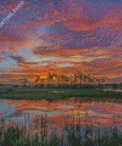 Sunset At Big Cypress Preserve Diamond Paintings