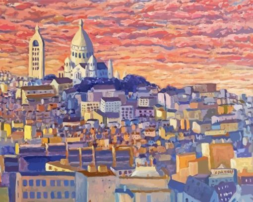 Sunset At Montmartre Art Diamond Painting