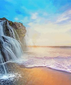 The Waterfall Beach Scenery Diamond Paintings