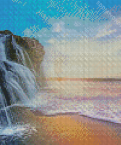 The Waterfall Beach Scenery Diamond Paintings