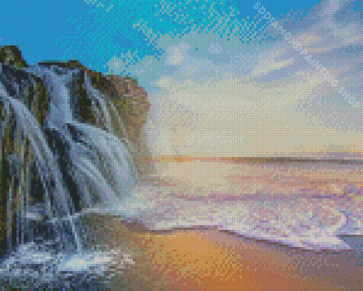 The Waterfall Beach Scenery Diamond Paintings