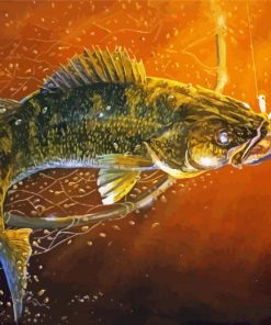 Walleye Fishing Underwater Diamond Paintings