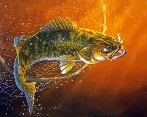 Walleye Fishing Underwater Diamond Paintings