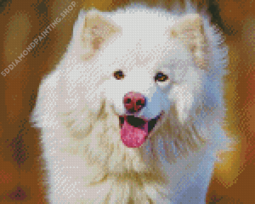 White Finnish Lapphund Diamond Paintings