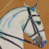 White Lusitano Horse Head Diamond Paintings