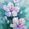 White Hibiscus Flowers Art Diamond Paintings