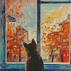 Window Cat In Autumn Diamond Paintings