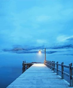 Winter Beach Pier Diamond Paintings