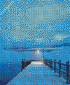 Winter Beach Pier Diamond Paintings