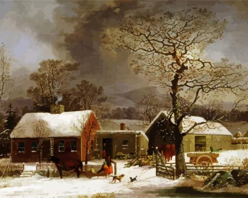 Winter Farm Art Diamond Paintings