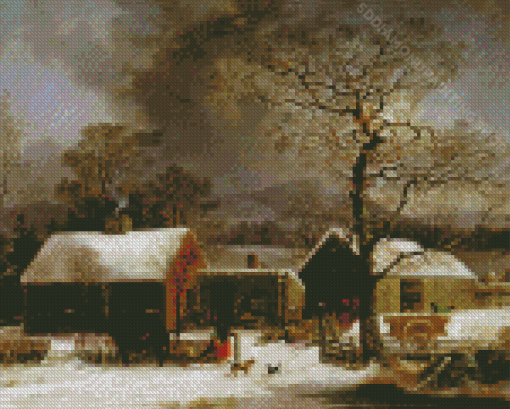 Winter Farm Art Diamond Paintings